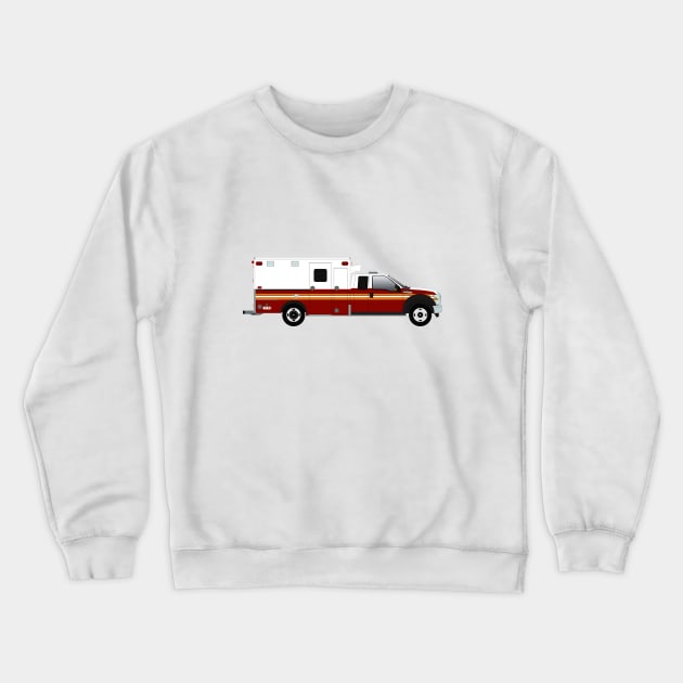 Type I Ambulance - Red and White Crewneck Sweatshirt by BassFishin